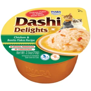 Ласощі INABA Dashi Delights з куркою та гребінцем для котів, 70 г