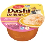 Ласощі INABA Dashi Delights з куркою і лососем у бульйоні для котів, 70 г
