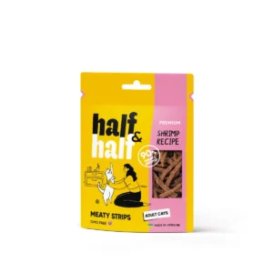 Ласощі для котів Half&Half м’ясні смужечки з креветкою, 50 г