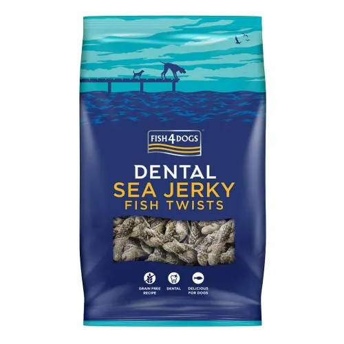 Натуральні ласощі для собак з 100% Шкіри Білої Риби Fish4Dogs Sea Jerky Рибні косички, 500 г