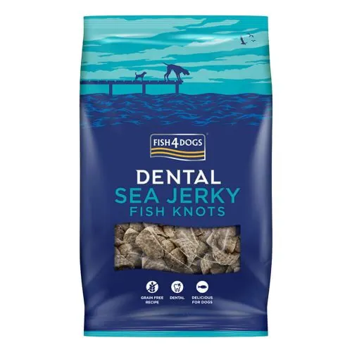 Натуральні ласощі для собак з 100% Шкіри Білої Риби Fish4Dogs Sea Jerky Рибні вузли, 500 г