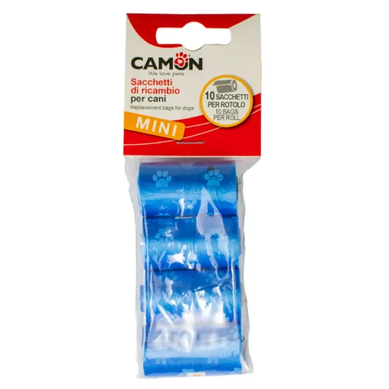 Пакети для прибирання за собакою CAMON, блакитні 6 см-4 рул/10 шт
