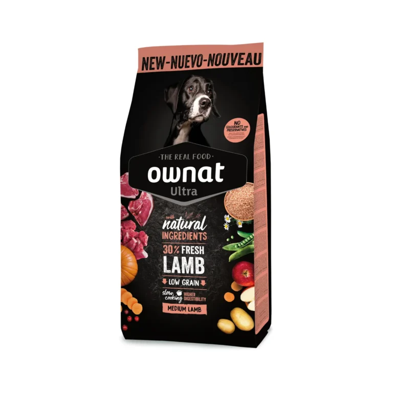 Низькозерновий корм для собак середніх порід OWNAT ULTRA MEDIUM LAMB з ягням