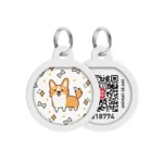 Адресник WAUDOG Smart ID з QR паспортом, малюнок "Коргі"