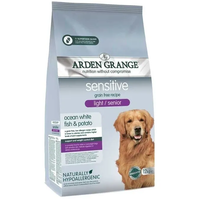 Сухий корм Arden Grange Sensitive Grain Free Light Senior для собак з океанічною рибою