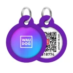 Адресник WAUDOG Smart ID з QR паспортом, малюнок "Градієнт фіолетовий"