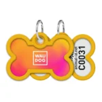 Адресник WAUDOG Smart ID з QR паспортом, малюнок «Градієнт помаранчевий», кісточка