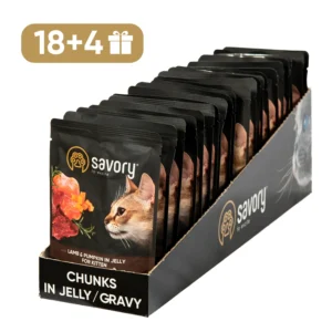 Вологий корм Savory для кошенят з ягням, 85 г (18+4 шт)