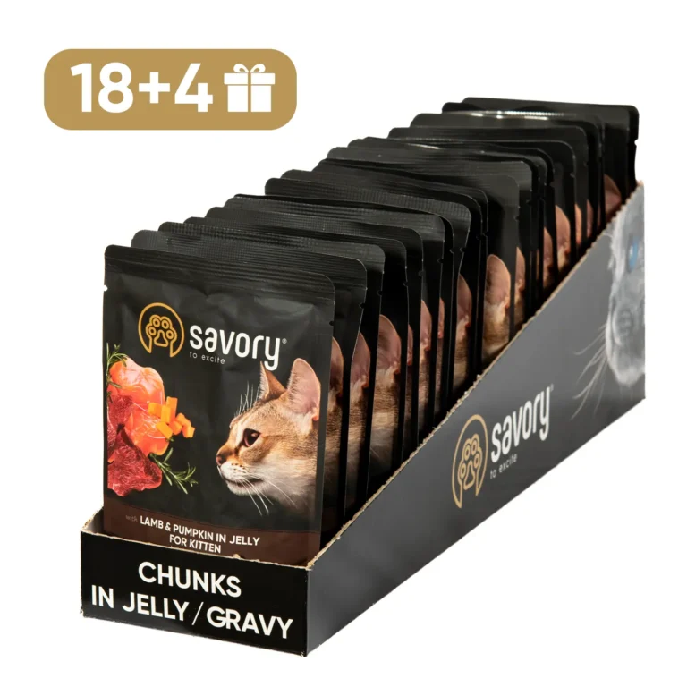 Вологий корм Savory для кошенят з ягням, 85 г (18+4 шт)