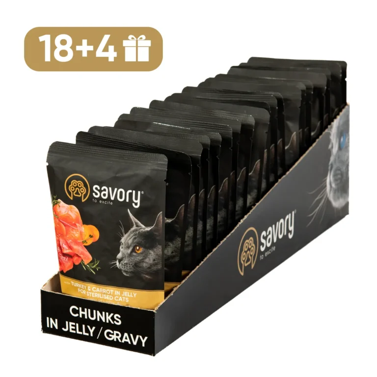 Набір вологого корму Savory з індичкою для стерилізованих котів, 22x85 г