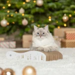 Дряпка-хвиля Trixie для котів Різдвяна, картонна, біло-золота, 43,5×8×20 см