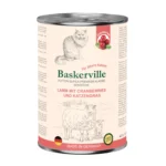 Вологий корм для чутливих і літніх котів Baskerville з ягням, журавлиною і котячою травою, 400 г