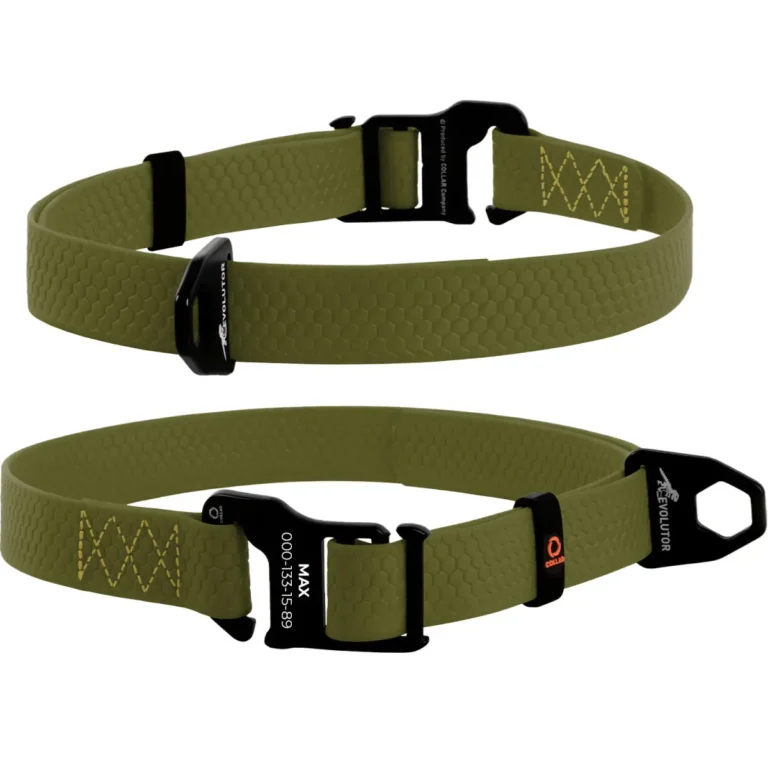 Нашийник COLLAR EVOLUTOR для собак середніх - гігантських порід, пряжка з надміцного авіаційного алюмінію з площадкою для гравіюванню, 25-70 см, Хакі