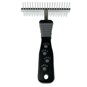Гребінець-граблі Tatrapet Dog Salon двосторонній дворядний для собак, 8×12.6 см