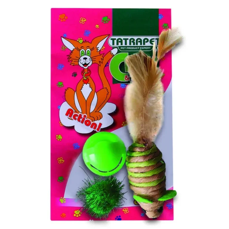 Іграшка TATRAPET Caty Funny миша і 2 м'ячика для котів, 3.5-6.3 см