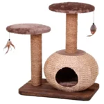 Кігтеточка CROCI Natural Bonsai з будиночком для котів, 60х40х71 см