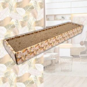 Кігтеточка CROCI Texture з гофрокартону, зелене листя для котів, 48х12,5х5 см