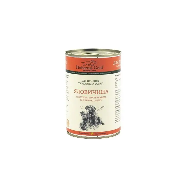 Вологий корм Hubertus Gold для цуценят з яловичиною, 400 г