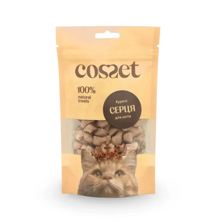 Freeze Dry ласощі для котів Cosset Ліофілізовані курячі серця, 40 г