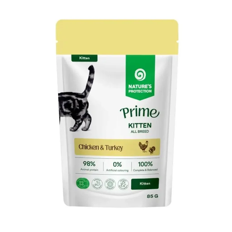 Вологий корм Nature's Protection Prime Kitten з куркою та індичкою для кошенят, 85 г