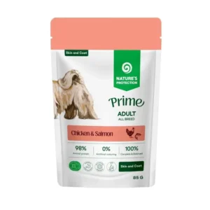 Вологий корм для собак Nature's Protection Prime Skin and Coat з куркою і лососем, 85 г
