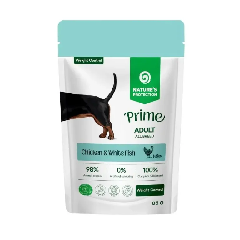 Вологий корм для собак для контролю ваги Nature's Protection Prime Weight Control з куркою і білою рибою