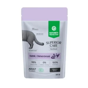 Вологий корм Nature's Protection Superior Care для стерилізованих котів з кроликом і куркою, 85 г