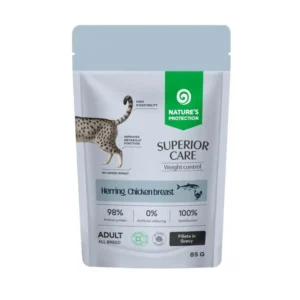 Вологий корм Nature's Protection Superior Care Weight Control для котів з оселедцем і куркою, 85 г