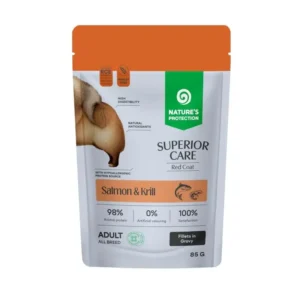 Вологий корм Nature's Protection Superior Care Red Coat для собак з лососем і крилем, 85 г