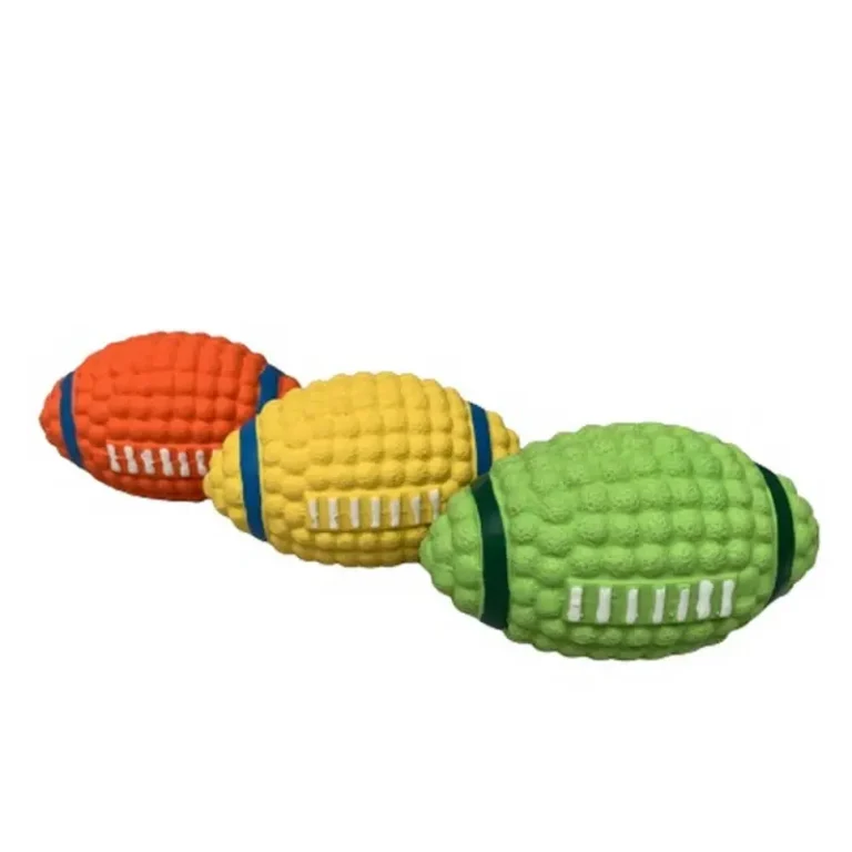 Іграшка TATRAPET Toys Fun латексний м'яч регбі з пищалкою для собак, 12 см