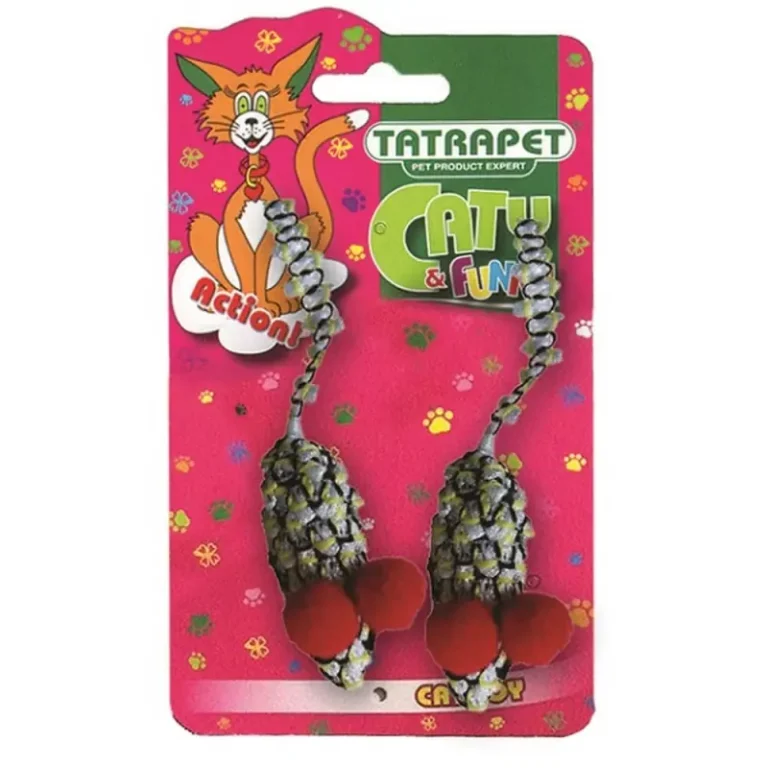 Іграшка Tatrapet Caty Funny мишки тканинні для котів, 5.5 см, 2 шт