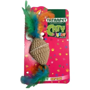 Іграшка для котів Картонна іграшка з пір'ям Tatrapet Caty Funny, 3.8х15 см