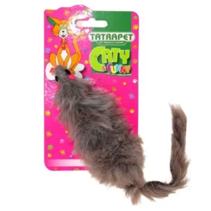 Іграшка для котів плюшева мишка сіра Tatrapet Caty Funny, 15 см