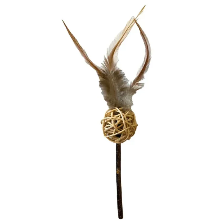 Іграшка Croci Euphoria Wand з кулькою та пером для котів, 11 см