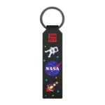 Брелок WAUDOG з малюнком "NASA", преміум шкіра, чорний