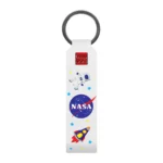 Брелок WAUDOG з малюнком "NASA", преміум шкіра, білий