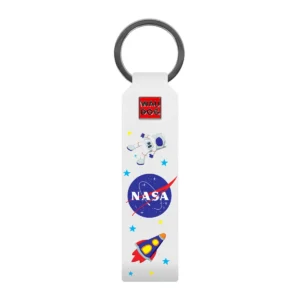 Брелок Waudog "NASA" преміум шкіра білий
