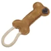 Жувальна іграшка для собак DoggyMan Leather Bone кістка з канатом, 25.5 см