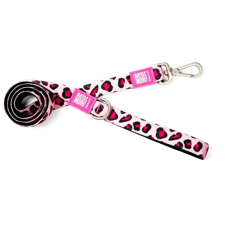 Повідець короткий для собак Max & Molly Short Leash Leopard Pink з леопардовим принтом, 120 см