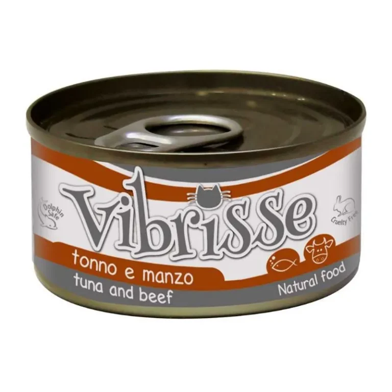 Вологий корм Vibrisse з тунцем і яловичиною для котів, 70 г