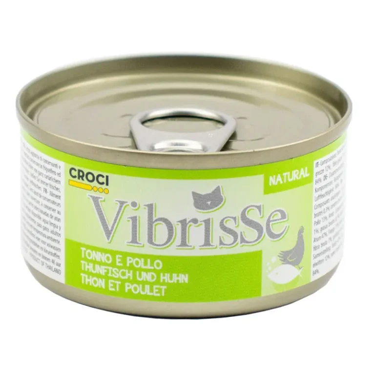 Вологий корм Vibrisse з тунцем і куркою для котів, 70 г