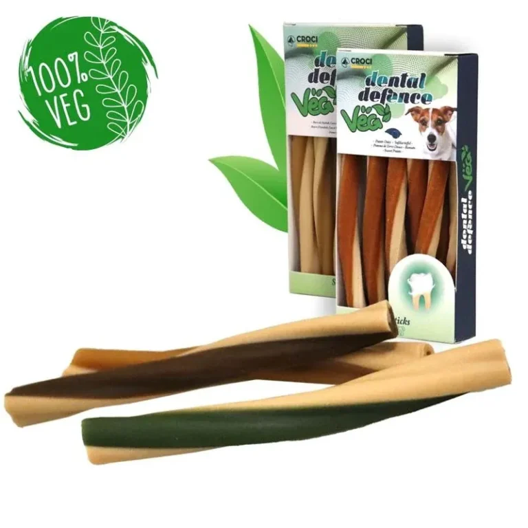 Ласощі для собак кручений стик з арахісом, кокосом та м'ятою Stick Dental Defense Veg CROCI, 95 г