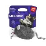 Іграшка для котів WAUCAT Fun Melodic Мишка сіра зі звуковим чипом, штучне хутро, 13 см