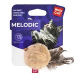 Іграшка для котів WAUCAT Fun Melodic  Пташка бежева зі звуковим чипом, штучне хутро, 11 см