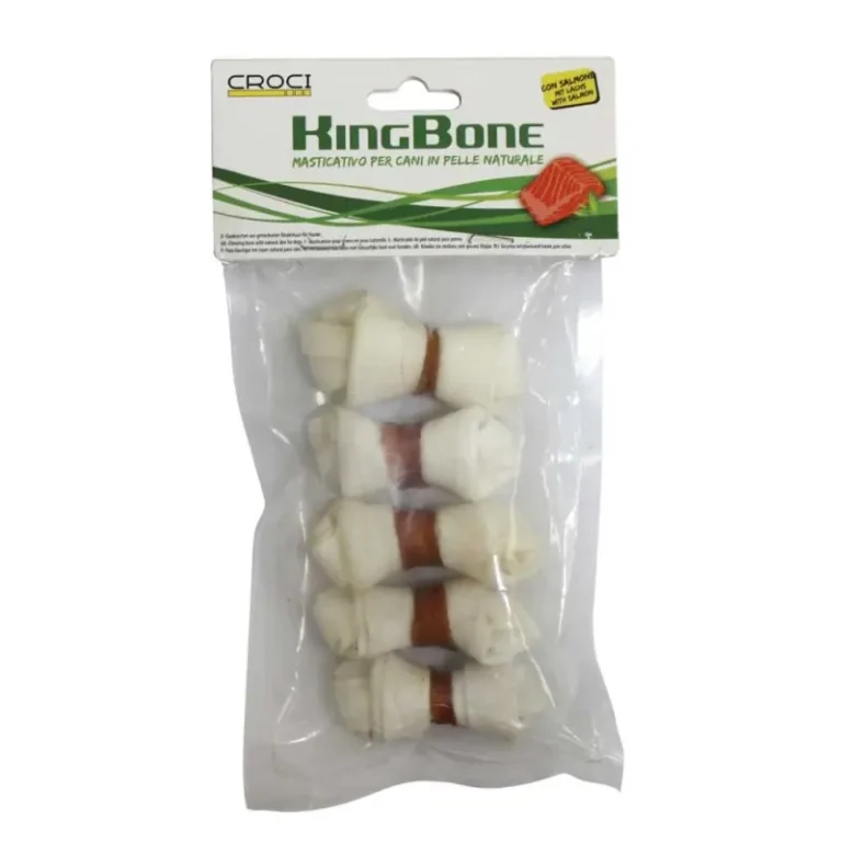 Ласощі Croci King Bone Salmon вузлова кістка з лососем для собак, 5 см, 10 г, 5 шт