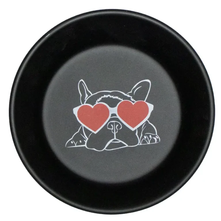 Миска CROCI Bulldog Lovers чорна для тварин, 400 мл
