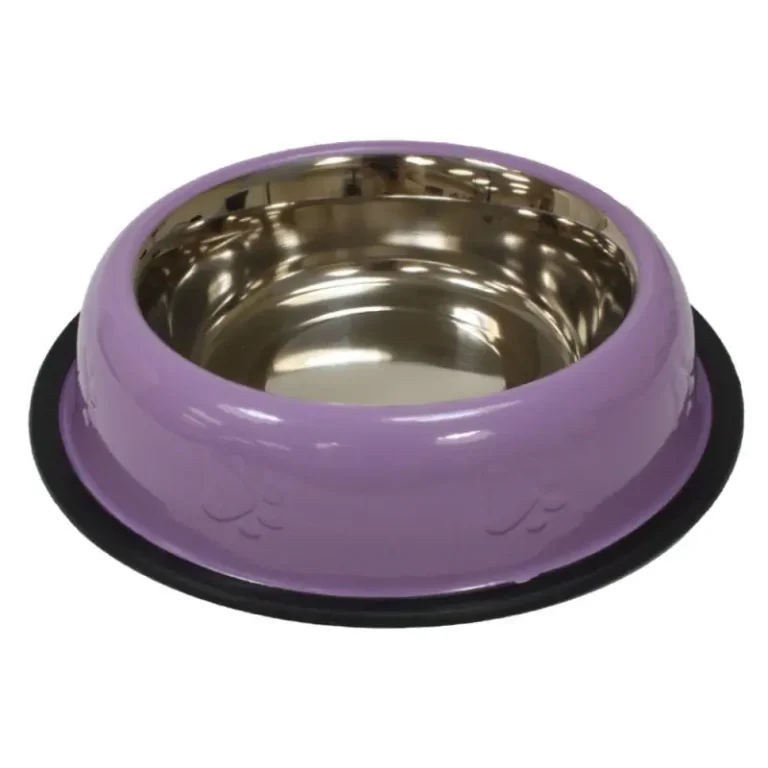 Миска Croci сталева з карбуванням на гумі для собак