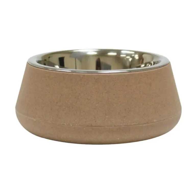 Миска для собак зі сталі та бамбука Bamboo CROCI, бежева