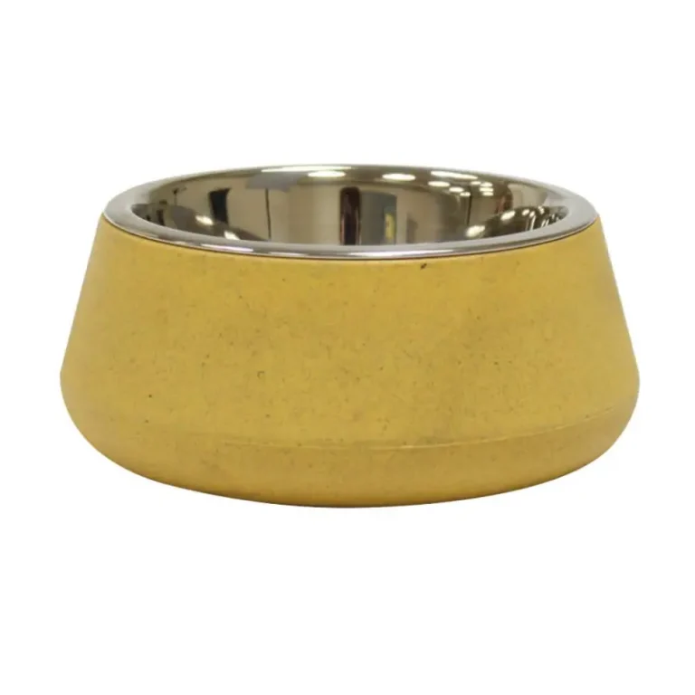 Миска для собак зі сталі та бамбука Bamboo CROCI, жовта