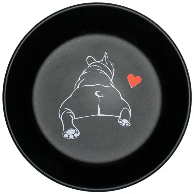 Миска CROCI Bulldog Lovers чорна металева для тварин, 400 мл